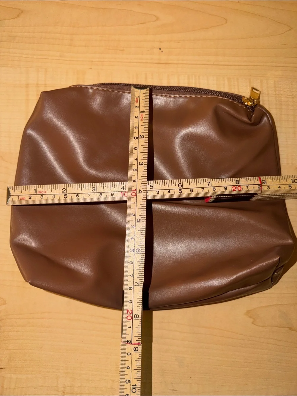 FREE w/any purchase! Brown Leatherette Makeup pouch